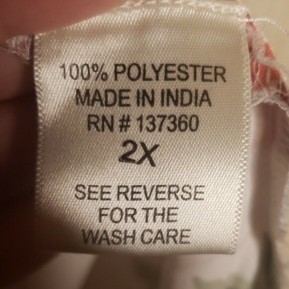 Live 4 Truth - Womens White Floral Blouse‎ V- Neck Plus Size - Sz. 2X - Picture 6 of 7